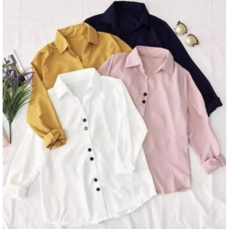 V carol T-shirt/Kemeja V carol/Kemeja Kantor/Kemeja Polos/Atasan Wanita