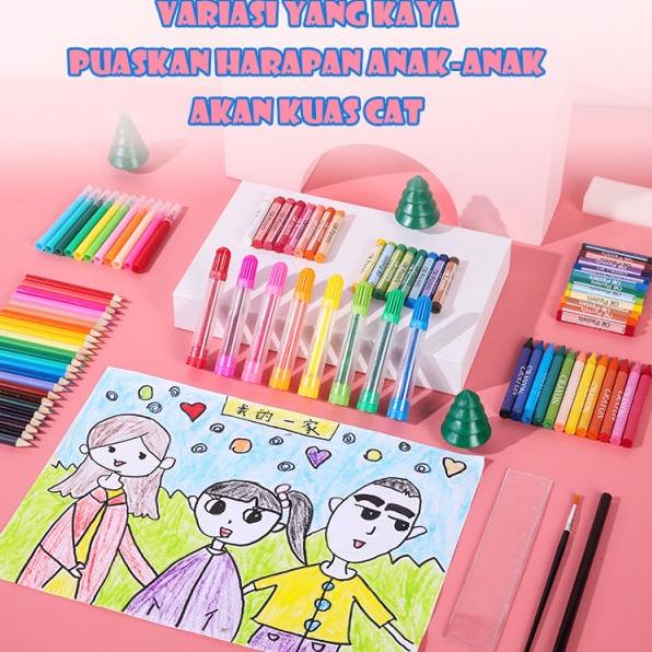 

code3z3Yn--ART SET CRAYON 208pcs PENSIL WARNA Crayon set Warna Pensil Krayon (Alat Menggambar atau Mewarnai) Hadiah Souvernir Kado Ulang Tahun