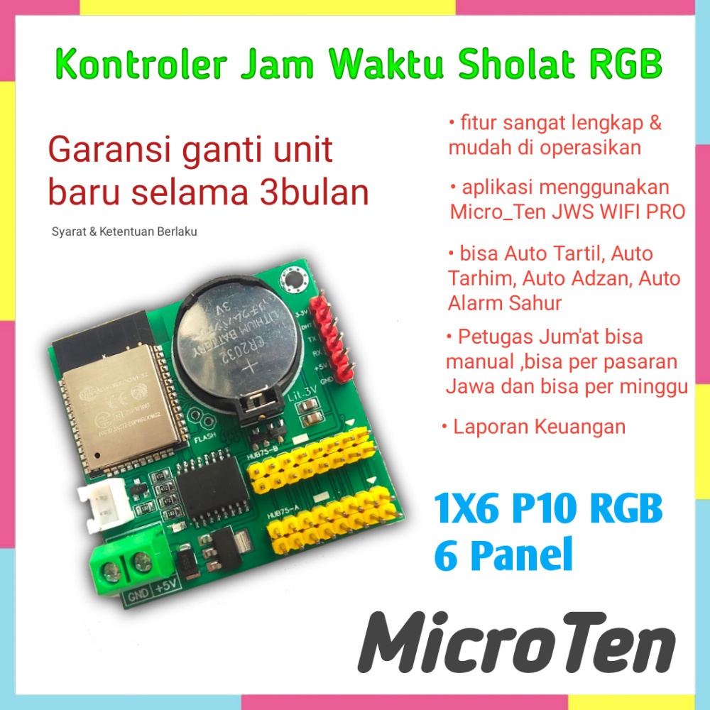 Controller JWS RGB untuk 6 panel P10 RGB