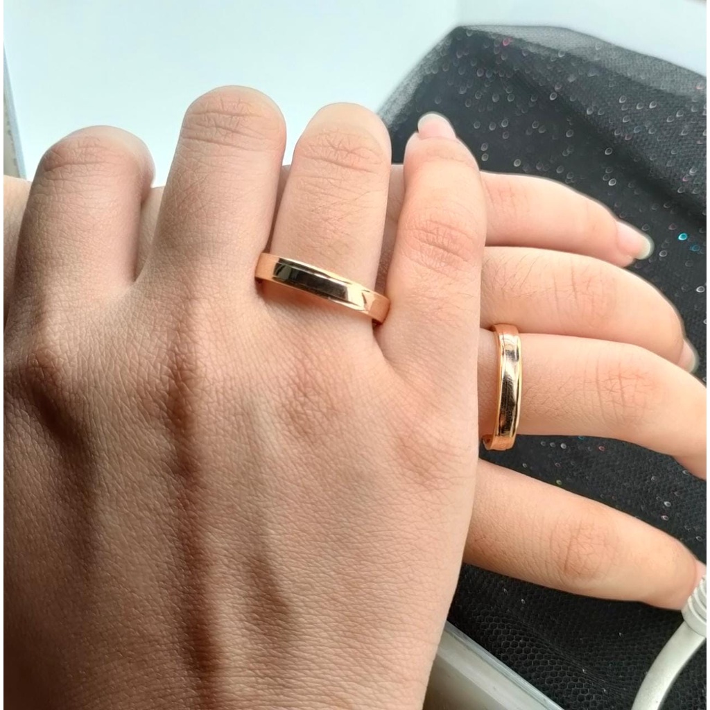 Cincin nikah Emas 17K - 1 Pasang 3 gr Kadar 750 - 386