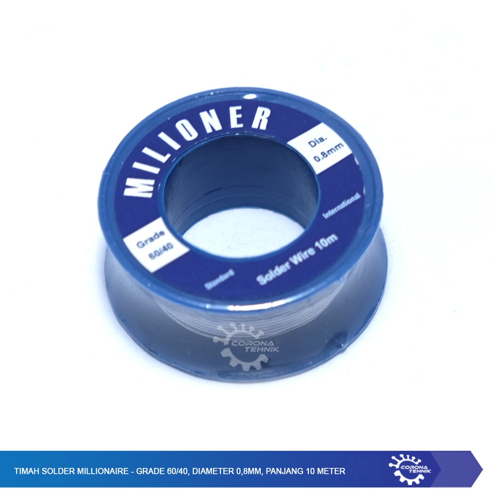 Timah Solder Millionaire Grade 60/40, Diameter 0,8mm, Panjang 10 meter