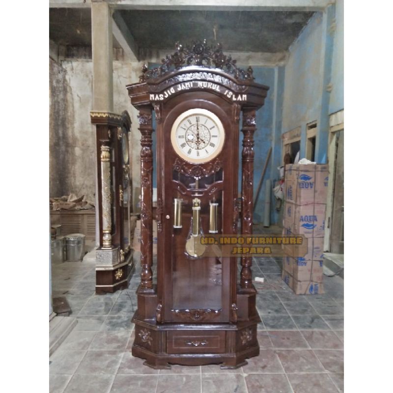 jam hias jam ruangan / ruangan tamu ukir murah furnitur kayu jati jepara