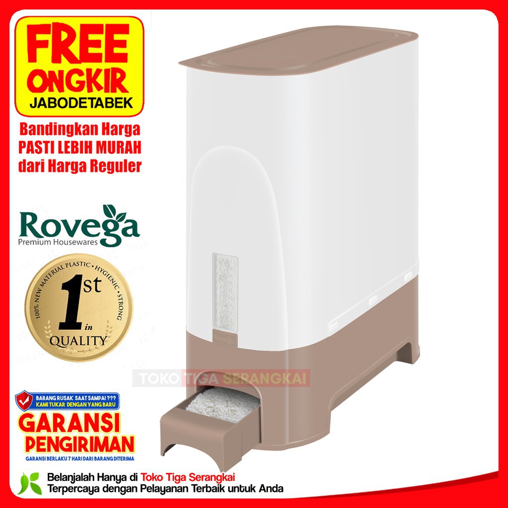 Rovega Rice Box Tempat Kotak Beras 10 Kg RCB-10 (FREE ONGKIR JABDTBEK)