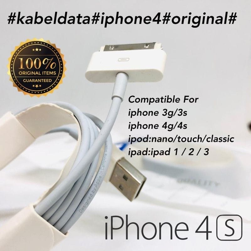 Kabel Data IPH 4 ORI Kabel Charger IPH 4 Kabel Casan IPH 4 ORIGINAL