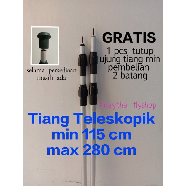 Tiang Flysheet Teleskopik 100 cm - 280 cm