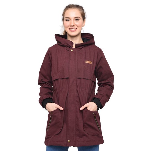 JAKET KANVAS MAROON ORIGINAL JACKET PARKA OUTDOOR JAVA SEVEN 729