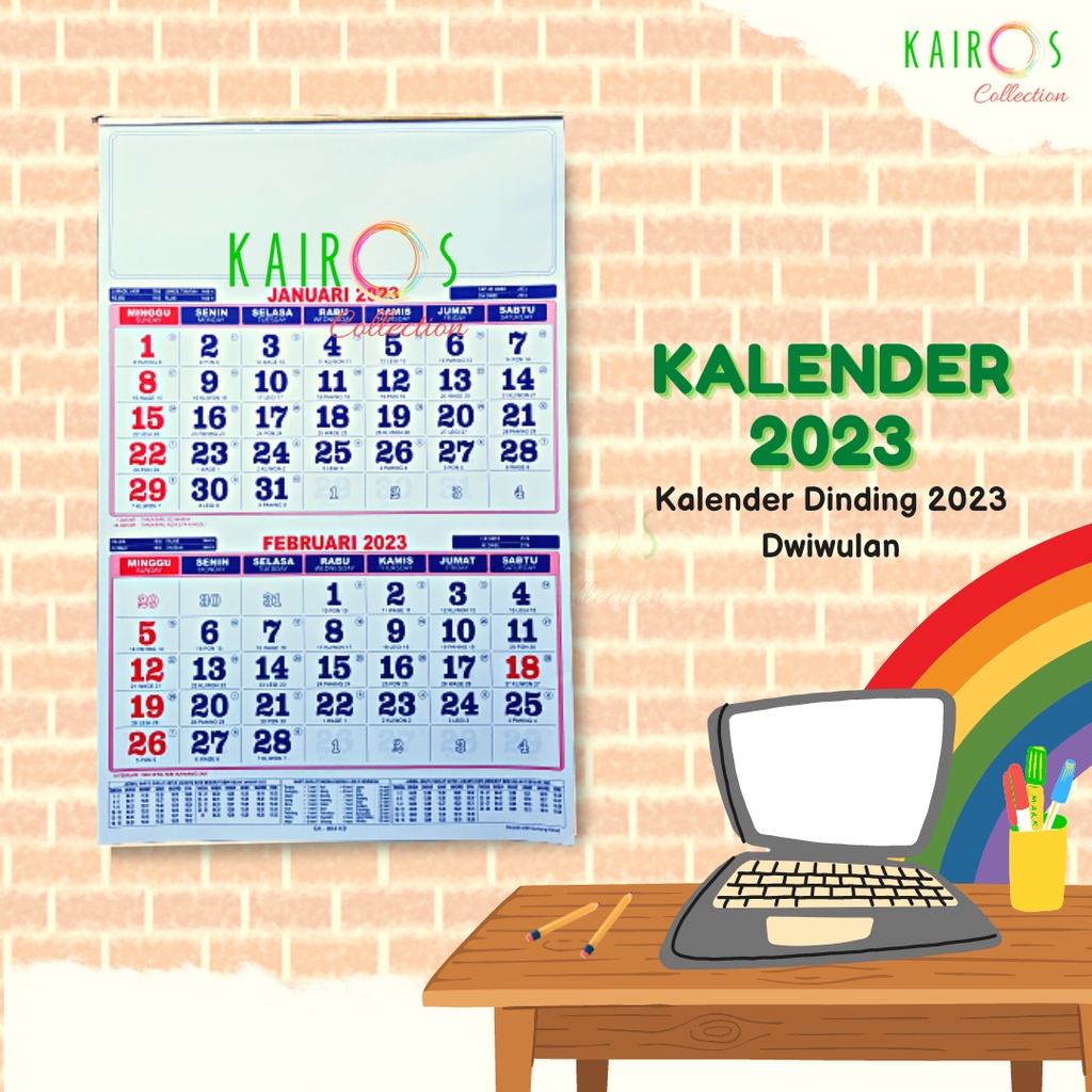 Kalender Dinding Dwiwulan Tahun 2023