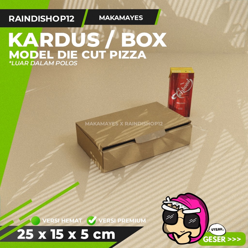 

BOX 25 X 15 X 5 CM KARDUS DIE CUT PIZZA KEMASAN PACKAGING KADO