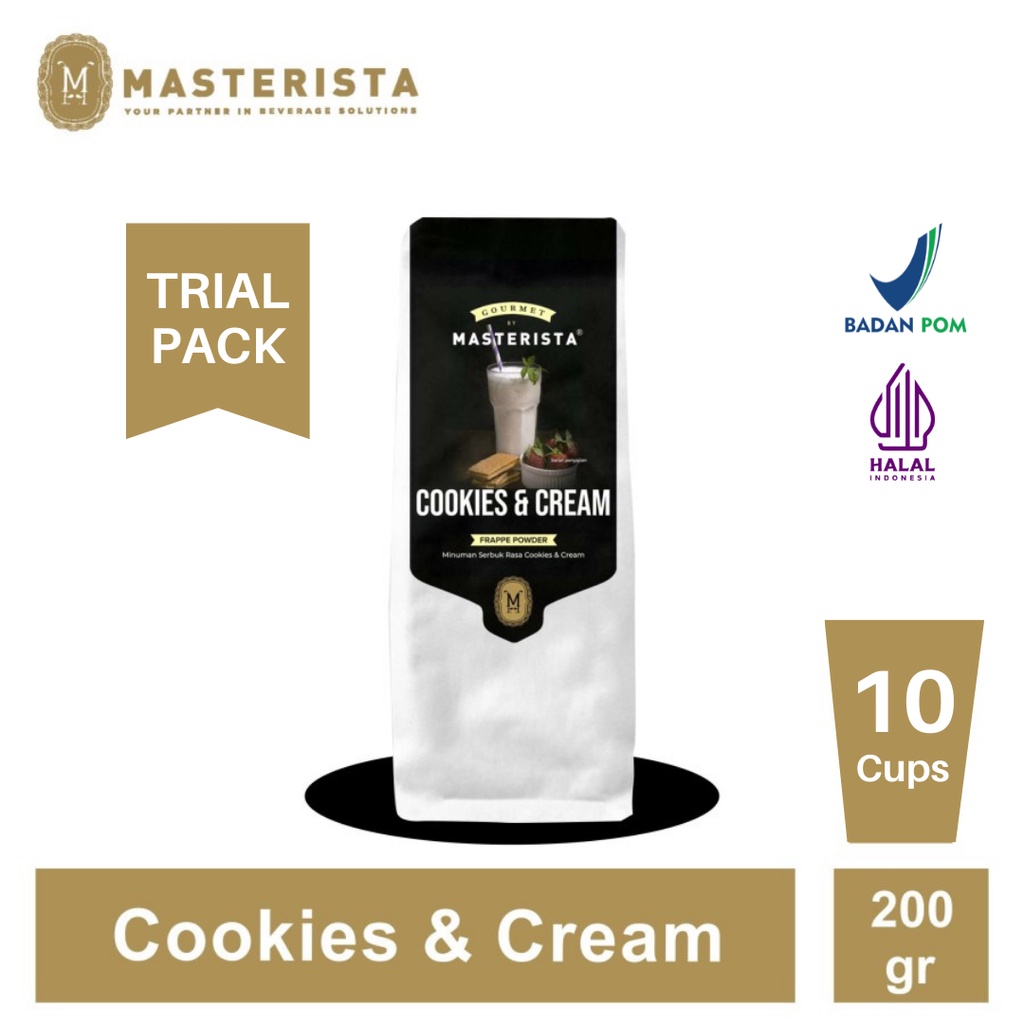 

Bubuk Minuman Masterista Cookies & Cream - Trial Pack 200gram