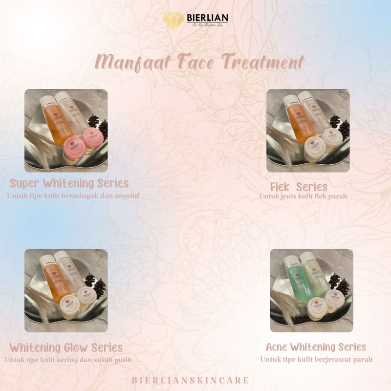 (FREE MINI GRAM/BABY GOLD) BIERLIAN CREAM WAJAH WHITE GLOW/SUPERWHITENING/ACNE/FLEK