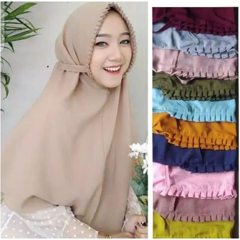 Jilbab Instan Premium | Jilbab Bergo Lipit | Hijab Instan Murah