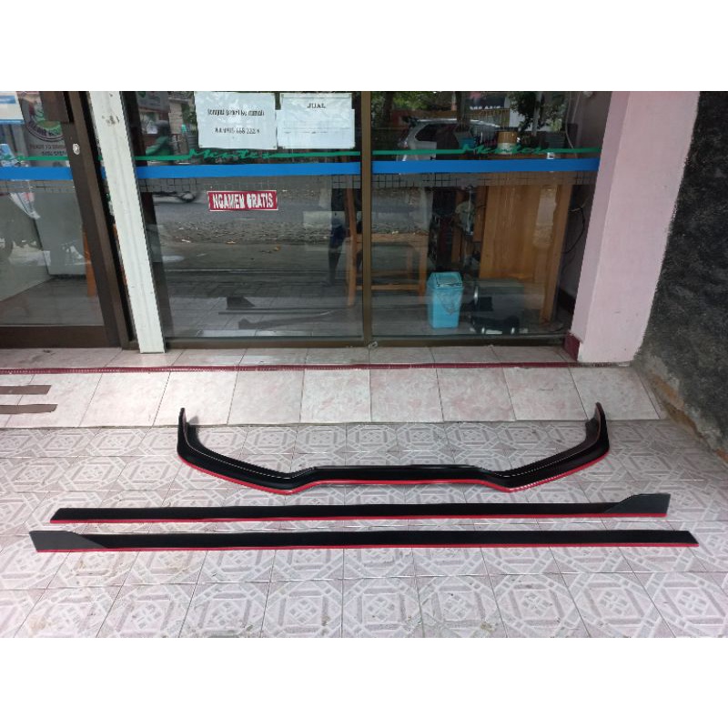 paket front lips ,spliter dan difuser  honda mobilio rs list merah