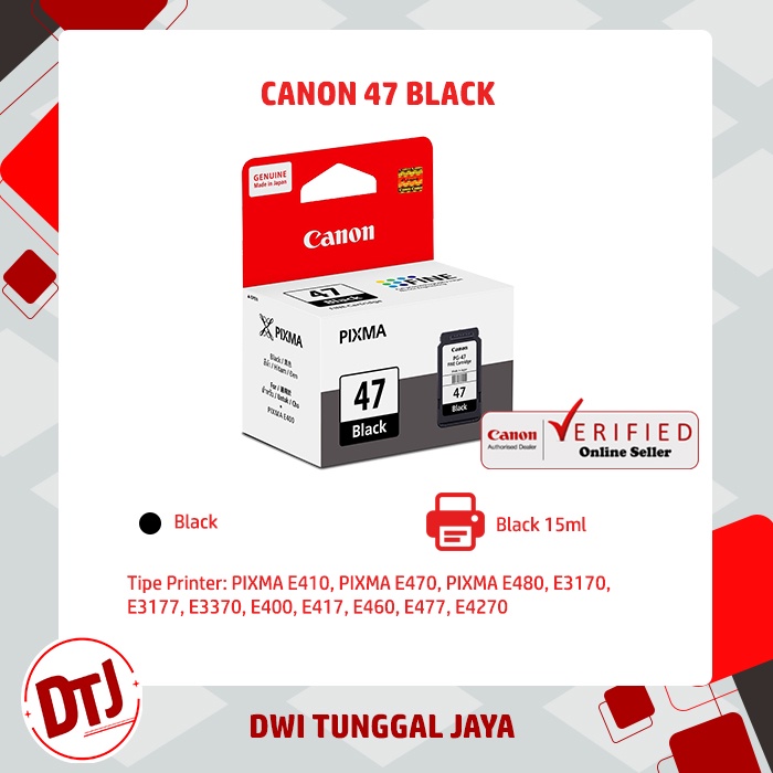 Tinta Canon PG 47 Black Original