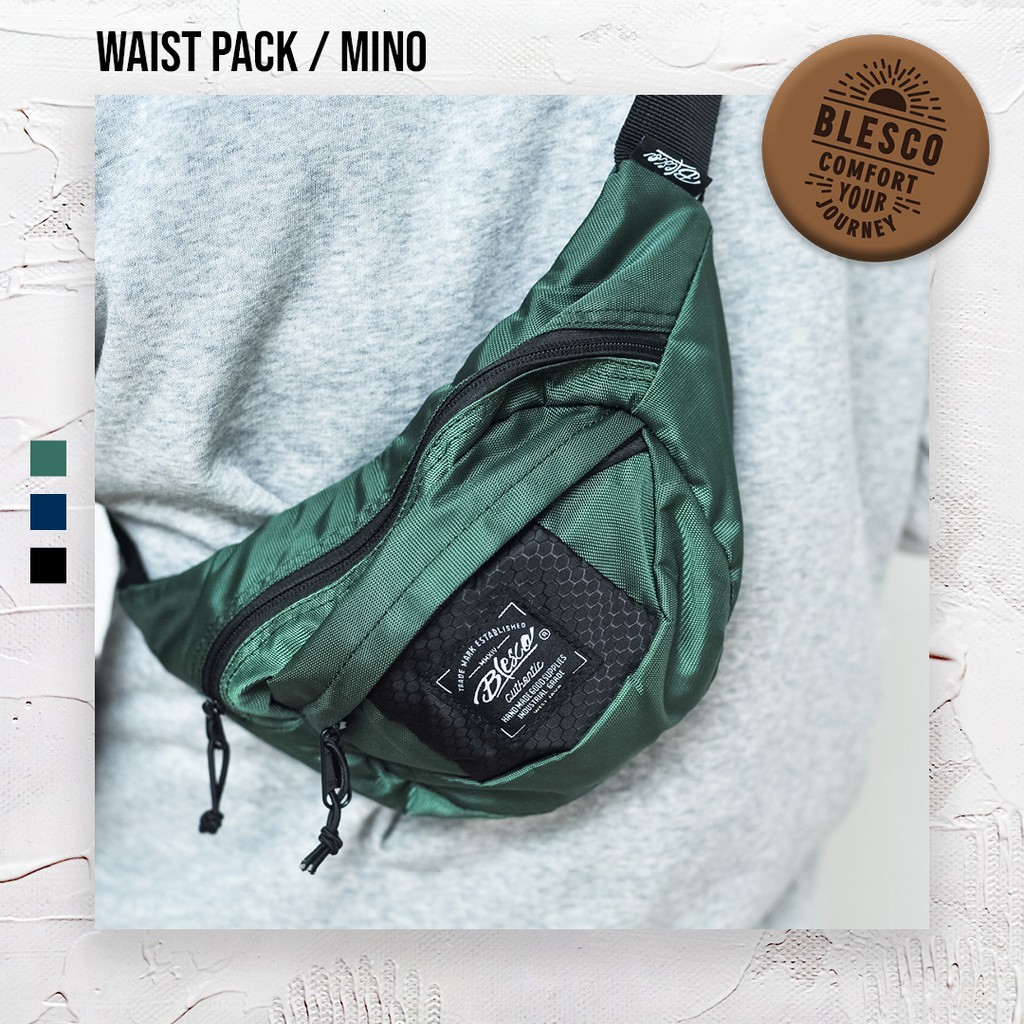 Tas Bahu Pria Warna Hijau - Blesco Mino Waist Bag Mini Simpel Trendi