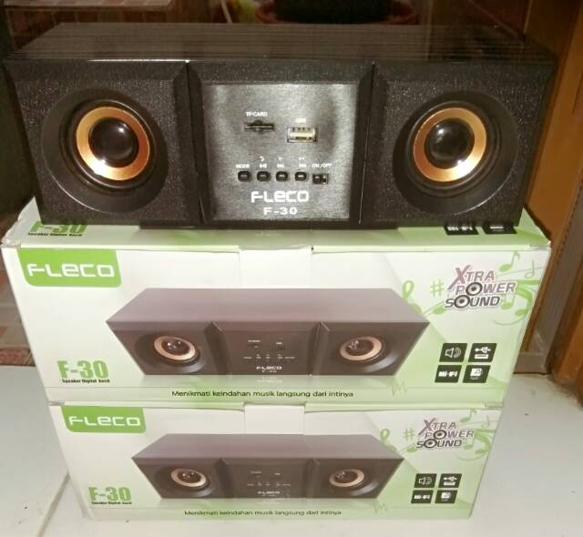 SPEAKER BLUETOOTH FLECO F30 DIGITAL AUDIO BASS KOMPUTER/LAPTOP EXTRA POWER SALON AKTIF PORTABLE F-30