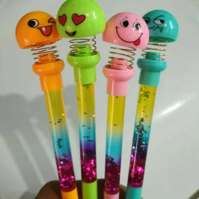 

Pulpen Gel Glitter emoji smile lucu isi 12 pcs