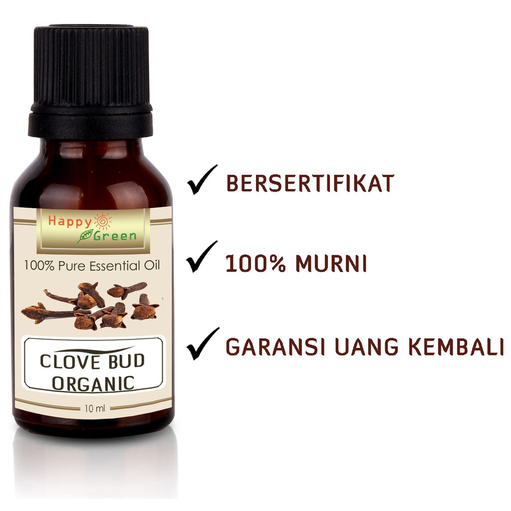 Happy Green ORGANIC Clove Bud Essential Oil - Minyak Atsiri Cengkeh Organik