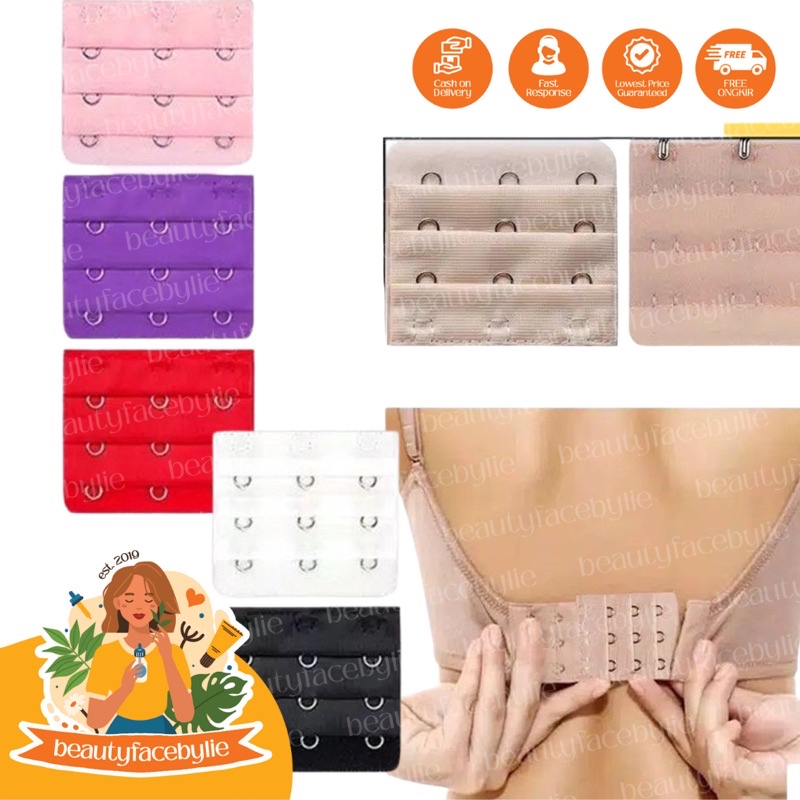 Pengait Bra Tambahan 3 Kait Extension Bra 2 Kait Karet Sambung Bra 2 Baris Pengait Tali BH Super Extender Save Murah Import