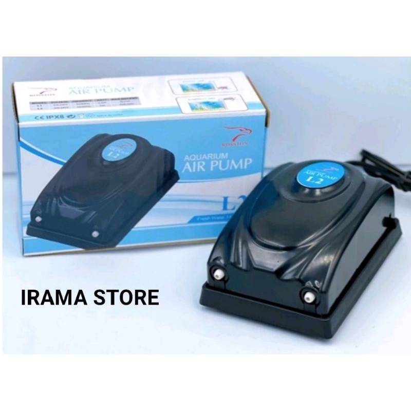 Mesin Aerator Aquarium 2 Lubang Rosston L2 pompa udara gelembung aquarium