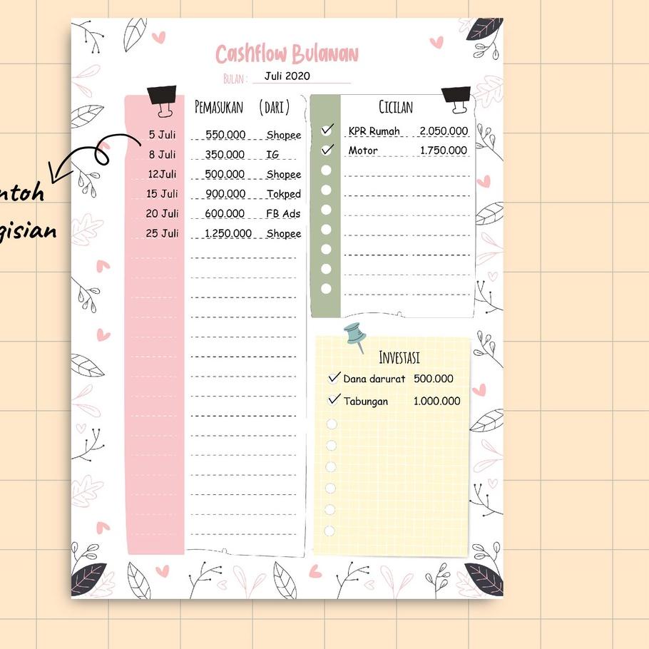 

Terbaik! Hanabi Uang Planner / Financial Planner Beli 2 Buku Gratis Pen Gel Kode FP04