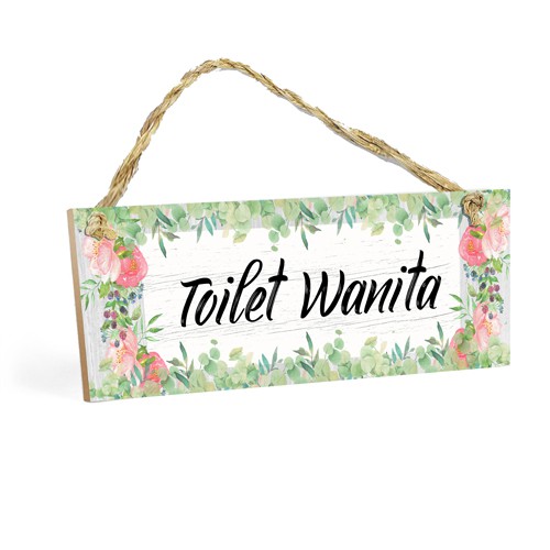 Wall Decor Home Family Pajangan TOILET WANITA Hiasan Dinding Shabby