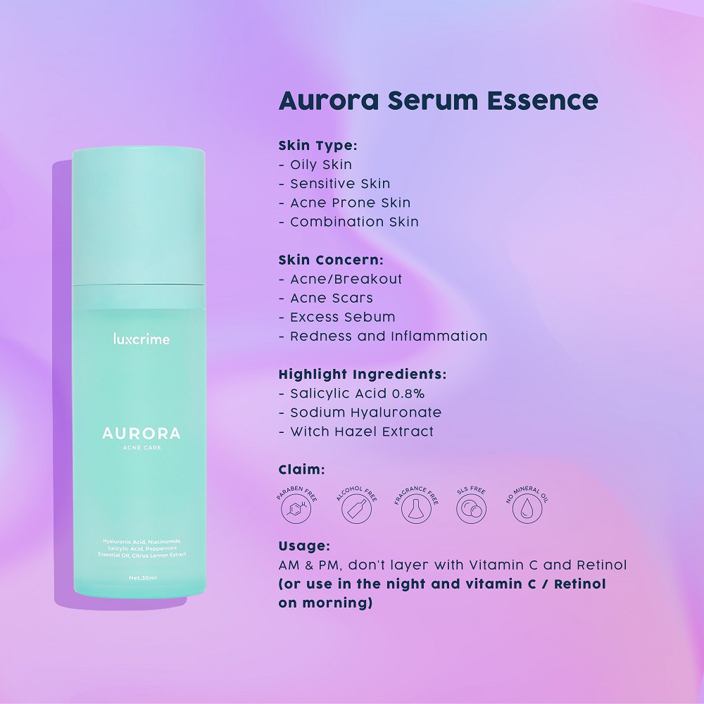 Luxcrime Aurora Serum : Acne Care | Shopee Indonesia