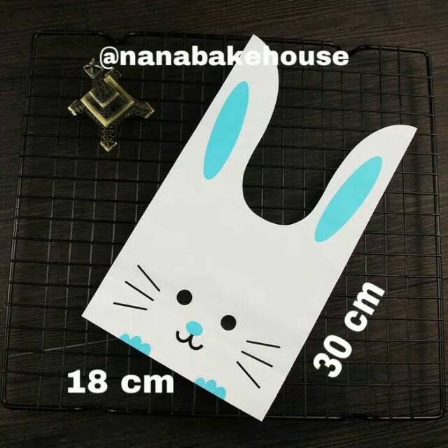 10pcs plastik rabbit souvernir ultah /goddie bag Large bisa untuk snack