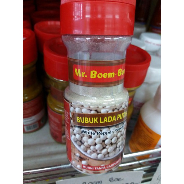 MR. BOEM-BOE BUBUK LADA PUTIH/ WHITE PEPPER POWDER/ BUBUK MURNI TANPA CAMPURAN 60 GRAM