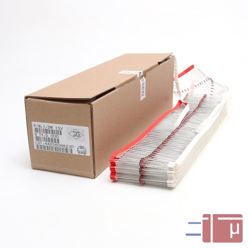 x10 Dioda Zener 15V 1/2W