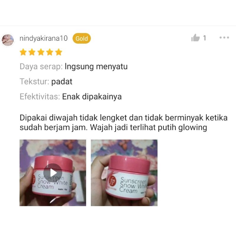 SUNSCREEN SNOW WHITE CREAM FAILA PUTRI BPOM - SUNSCREEN BEST SELLER FP - Sunblock padat FP Krim Siang