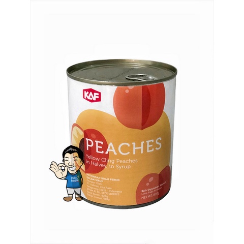 Kaf Peaches in Halves in Syrup Canned- Buah Peach Kaleng- 820g