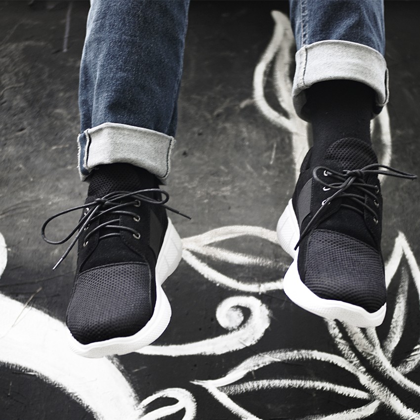 FLAVIO BLACK |FORIND x Lvnatica| Sepatu Sneakers Tali Santai Kasual Pria/Cowok/Men Sneaker Footwear