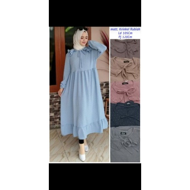 gamis midi bahan jatuh