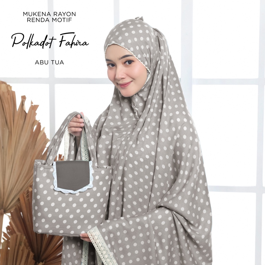 MUKENA BALI TASIK - MUKENA DEWASA RENDA RAYON MOTIF POLKADOT FAHIRA