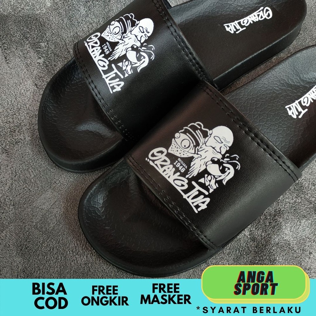 SANDAL SLIDE ORANG TUA PRIA WANITA / SANDAL SLOP CEWEK COWOK MURAH / SENDAL SANTAI CASUAL FOOTWEAR