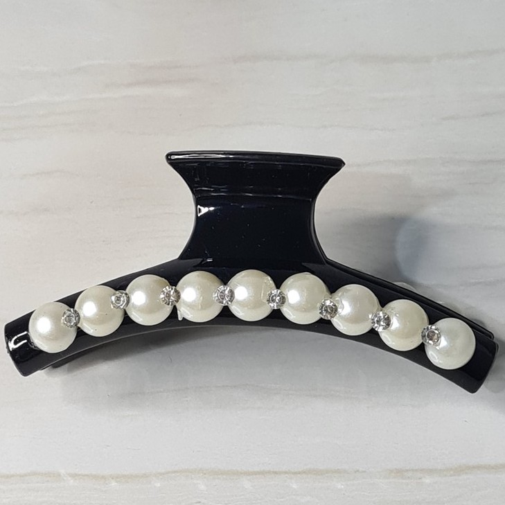 Jepitan Rambut Besar Mutiara Permata Putih  / Jepitan Rambut Elegant Mewah / Jepitan Besar Murah
