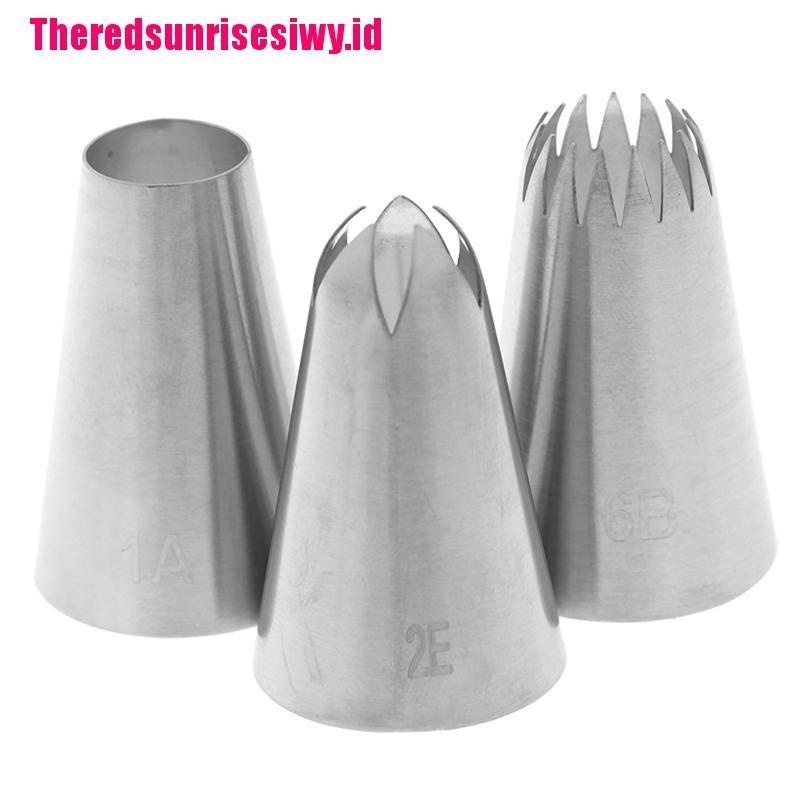 Set 3Pcs Spuit Piping Icing Bahan Stainless Steel Untuk Dekorasi Kue