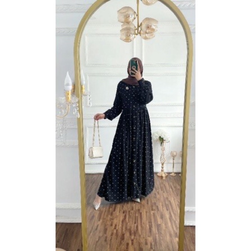 PGMT - TERMURAH SABRINA POLKA DRESS GAMIS RAYON VISCOSE-2