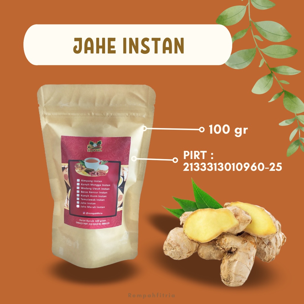 

Wedang Minuman Jamu Jahe Emprit Asli Pedas Instan Bubuk Serbuk Tradisional Rempah Fitria 100 gr