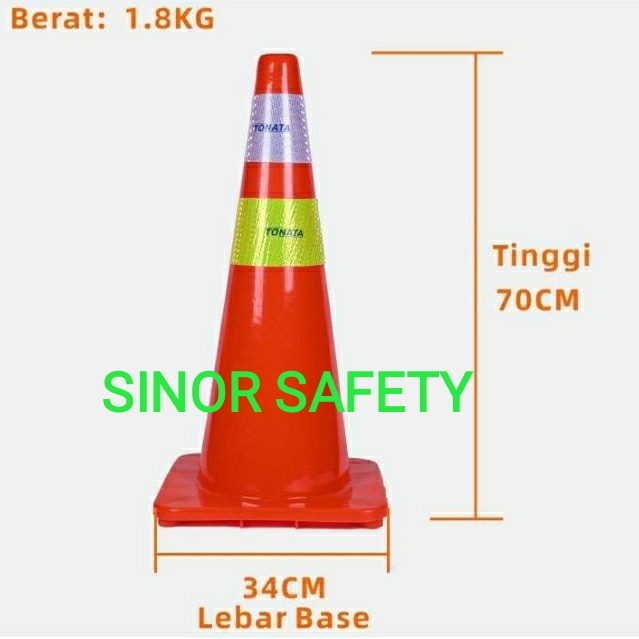 Traffic Cone 70 cm Lentur Kerucut Trafic Safety PVC ORANGE