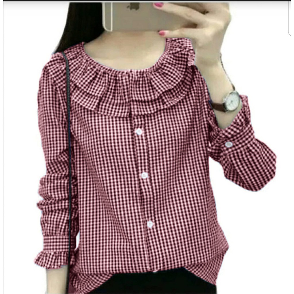 FWG - BLOUSE KOTAK / BLOUSE MISSIE / MISSIE TOP / BLUS / ATASAN WANITA / BAJU ATASAN WANITA BARU