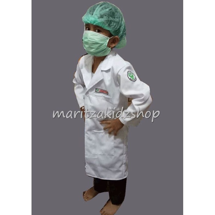 TERMUURAAH, Baju / Seragam Kostum Profesi Anak Perawat Jas Lab Laboratorium - sizeS .