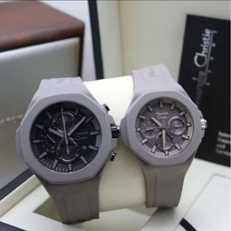 Jam Tangan Alexandre Christie Couple AC 6590 / AC6590 Dark Grey Original
