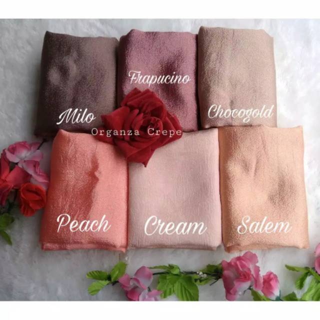 KERUDUNG PENGANTIN (BAHAN CREPE) Hijab segi empat bahan mono crepe (WARNA PART 1)-5