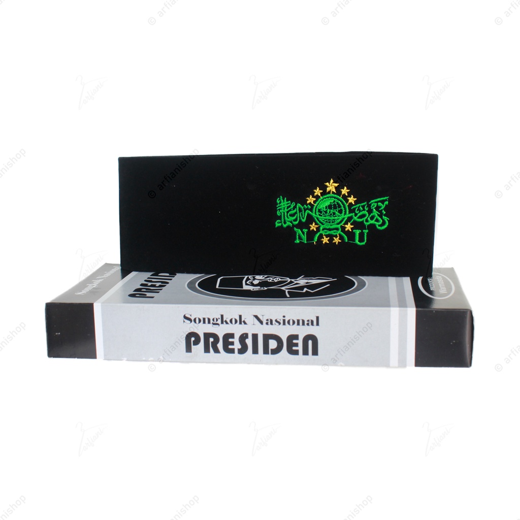 Peci Songkok Kopiah Hitam Motif NU - Hijau