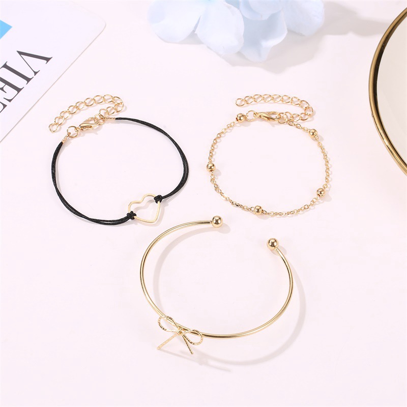 3 pcs/Gelang cinta busur Mode baru 3 set piece Jas minimalis bergaya etnik