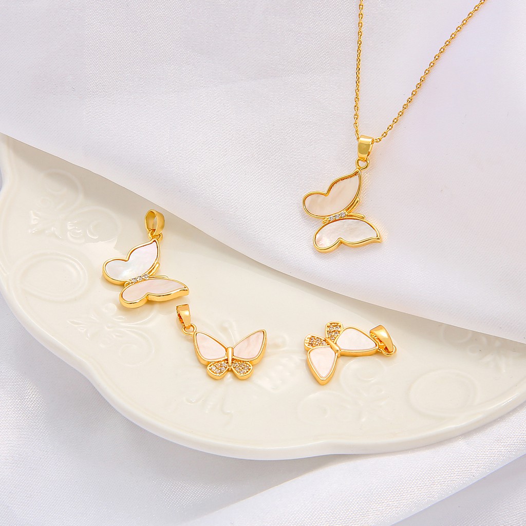 1pc/lot DIY Cute Butterfly 18K Gold Plated Pendant For Fashion Women Party Necklace Jewelry Making Finding Accessories Gift