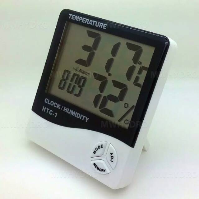 HTC 1 Thermometer, Hygrometer &amp; Clock - Temperature Humidity Meter