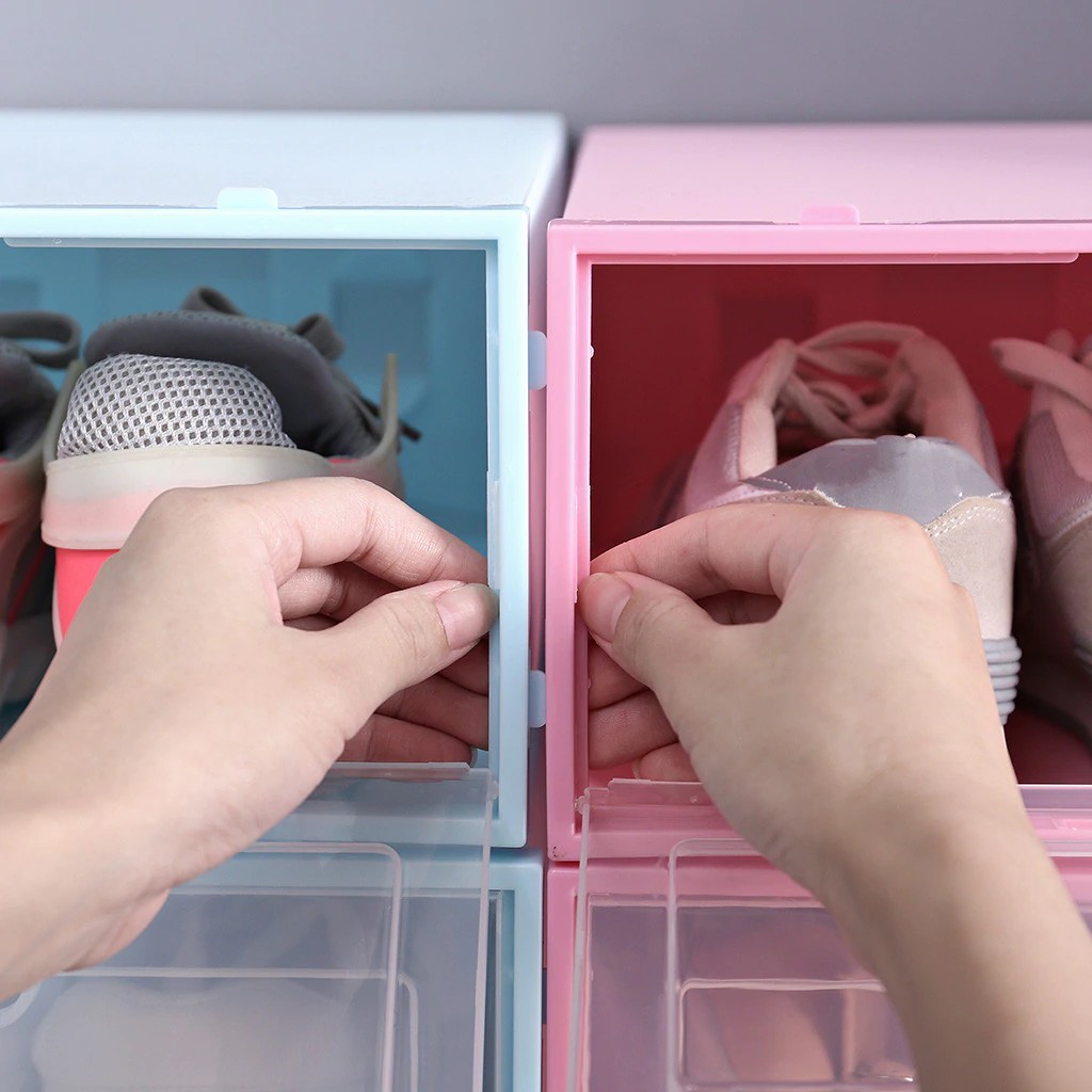 Kotak Sepatu Plastik Tebal Serbaguna dengan Penutup PVC Murah MIKA Produk Import 438