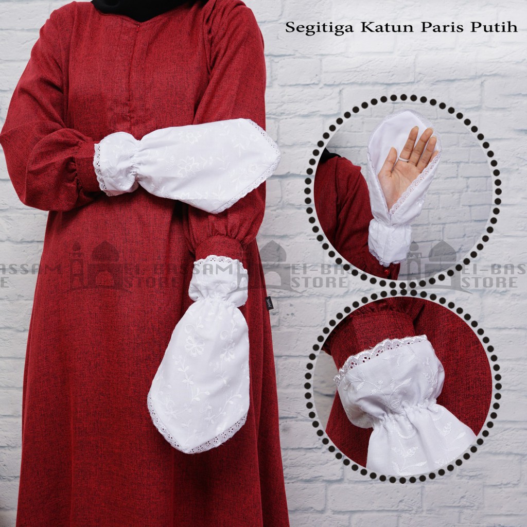 Sarung Tangan Ihrom Segitiga Katun Paris Putih Perlengkapan Umroh / Perlengkapan Haji